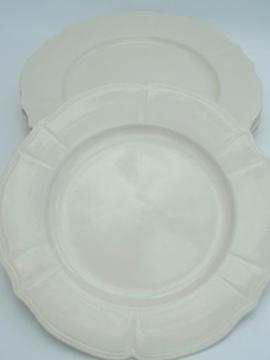 catalog photo of Pier 1 Mckenzie French ivory ceramic chargers / service plates 