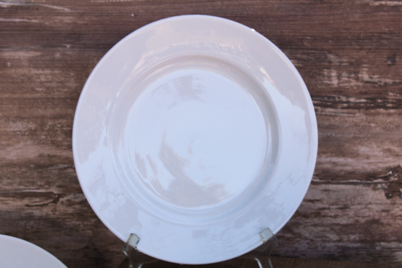 photo of Pier 1 New Essentials Classic modern large dinner plates or chargers, plain white ironstone porcelain #3