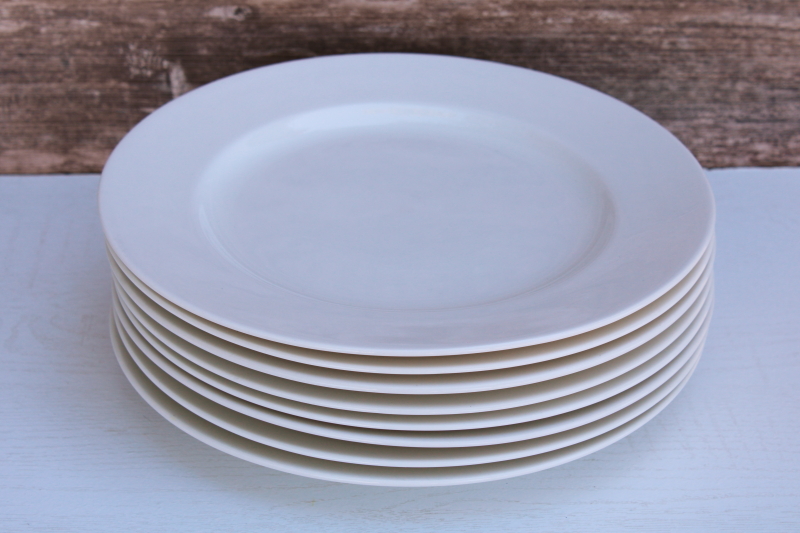 photo of Pier 1 New Essentials Classic modern large dinner plates or chargers, plain white ironstone porcelain #5