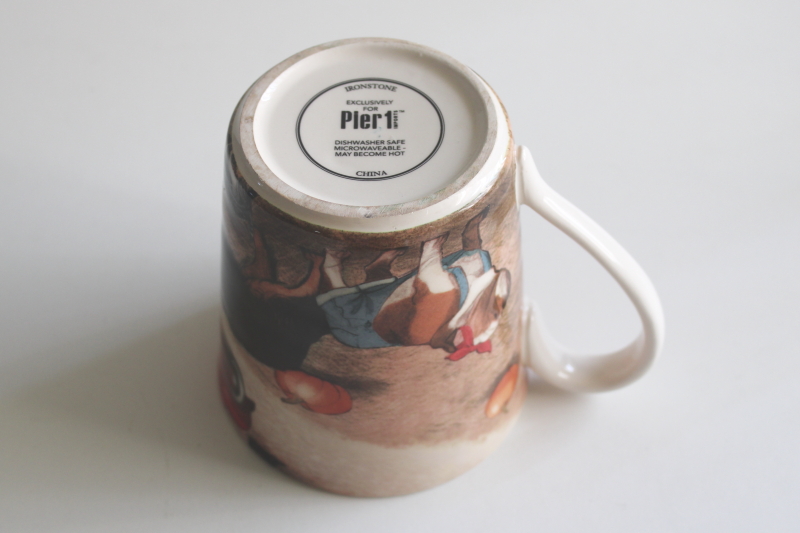 photo of Pier 1 ceramic coffee mug, fall pumpkins and dogs with denim, cowboy hat western wear  #5