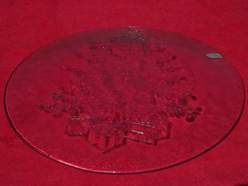 photo of Pilgrim glass Christmas tree holiday cake plate or round serving tray #3