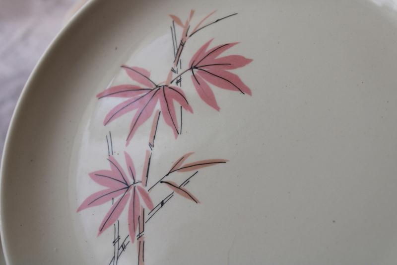 photo of Pink Bamboo mid-century mod vintage Salem china set, 1950s Chinatown or tiki style! #16