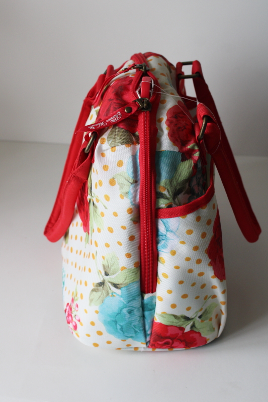 photo of Pioneer Woman Blossom Jubilee bright floral never used insulated lunch tote w/ drink bottle  #2