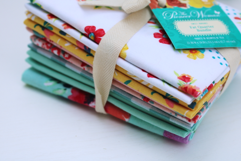 photo of Pioneer Woman floral print cotton fabric fat quarter charm project packs lot of 3 bundles #3