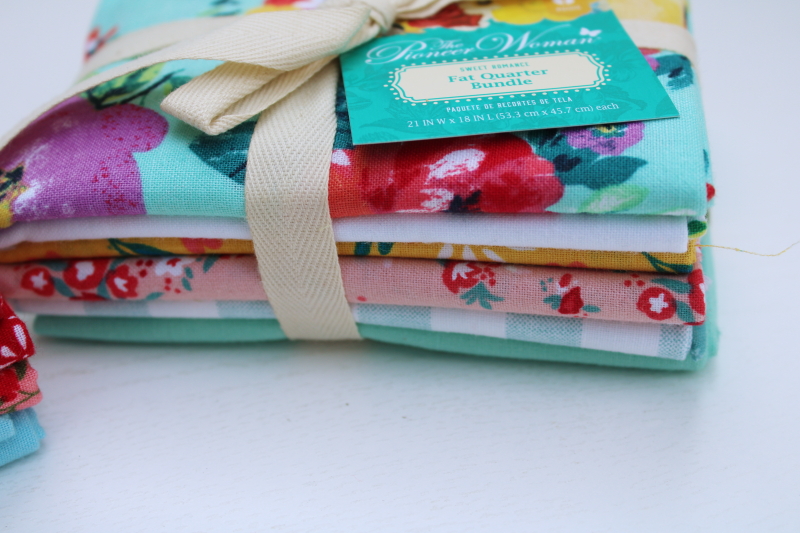 photo of Pioneer Woman floral print cotton fabric fat quarter charm project packs lot of 3 bundles #7