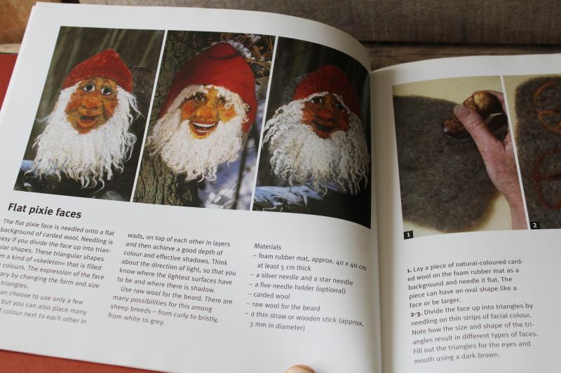 photo of Pixie Felt Biritte Krag Hansen craft book, needle felting gnomes, faces & dolls #4