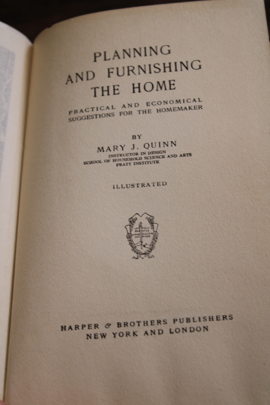 photo of Planning & Furnishing the Home vintage 1914 book, antique design period decor for old houses #5