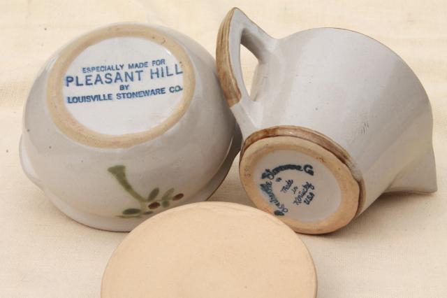 photo of Pleasant Hill Louisville stoneware pottery, tree of life casserole and cream & sugar #2