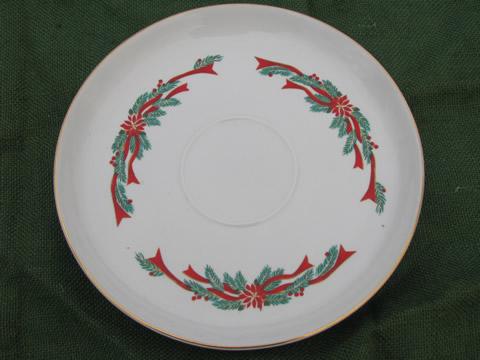 photo of Poinsettia and ribbons Christmas chip and dip set, Fairfield/Tienshan #4