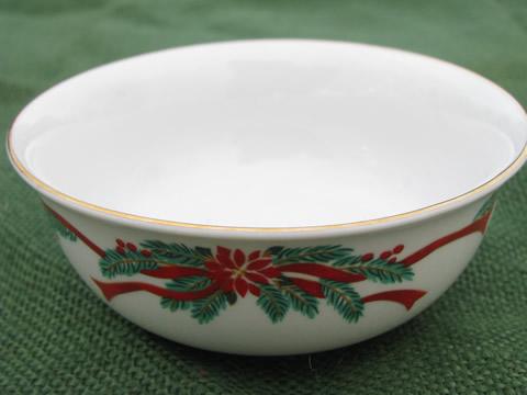 photo of Poinsettia and ribbons Christmas chip and dip set, Fairfield/Tienshan #6