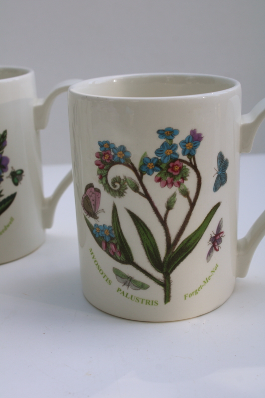 photo of Portmeirion Botanic Garden mugs set, forget me not, daisy, cyclamen, speedwell  #2