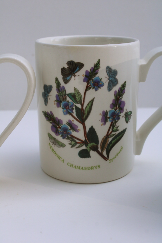 photo of Portmeirion Botanic Garden mugs set, forget me not, daisy, cyclamen, speedwell  #3