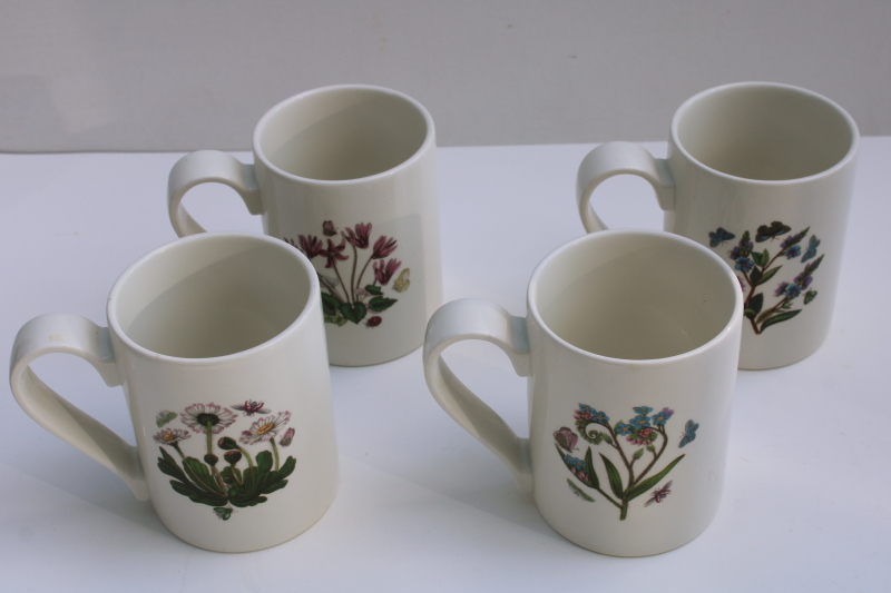 photo of Portmeirion Botanic Garden mugs set, forget me not, daisy, cyclamen, speedwell  #6