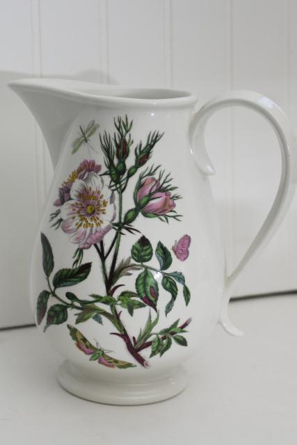 photo of Portmeirion Botanic Garden old roses dog rose pattern pitcher, romantic vintage shape #1