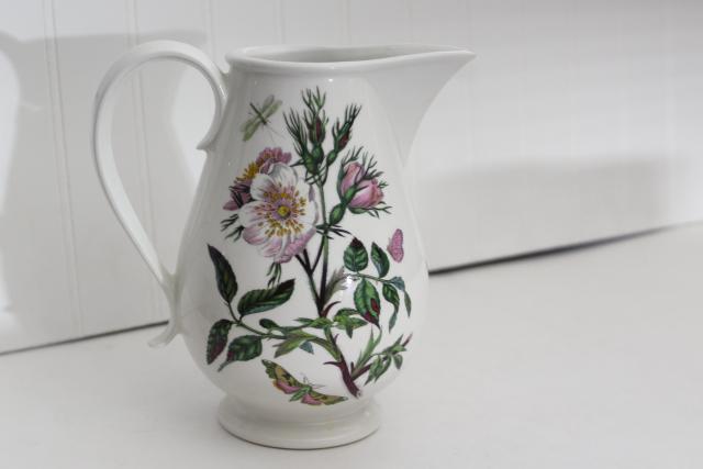 photo of Portmeirion Botanic Garden old roses dog rose pattern pitcher, romantic vintage shape #2