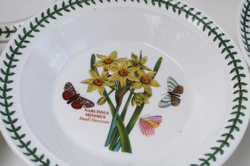 photo of Portmeirion Botanic Garden rim soup bowls, English daisy, narcissus, cyclamen #4