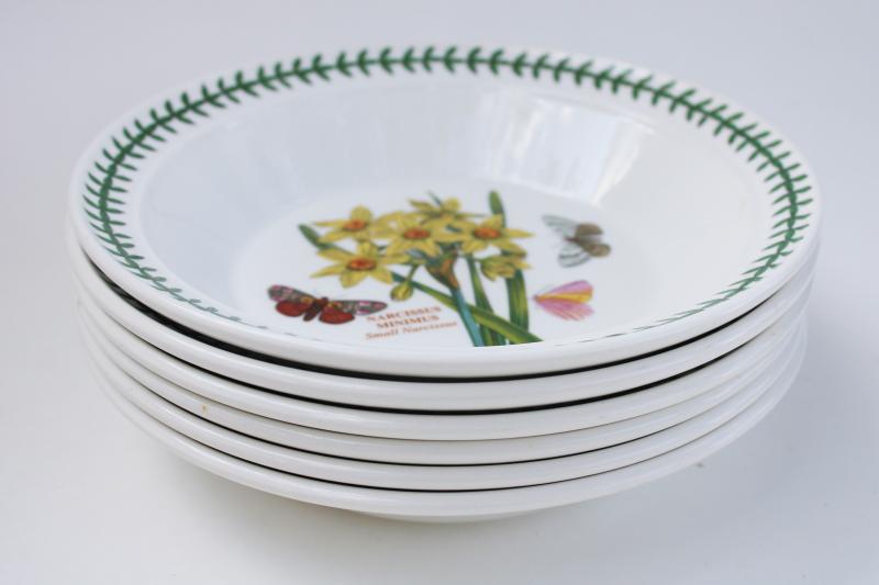 photo of Portmeirion Botanic Garden rim soup bowls, English daisy, narcissus, cyclamen #6