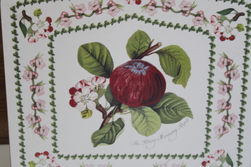 photo of Portmeirion Pomona botanical print apple melamine wood grain cutting board or serving tray #2