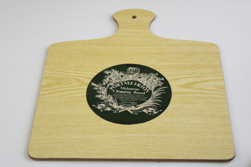 photo of Portmeirion Pomona botanical print apple melamine wood grain cutting board or serving tray #6