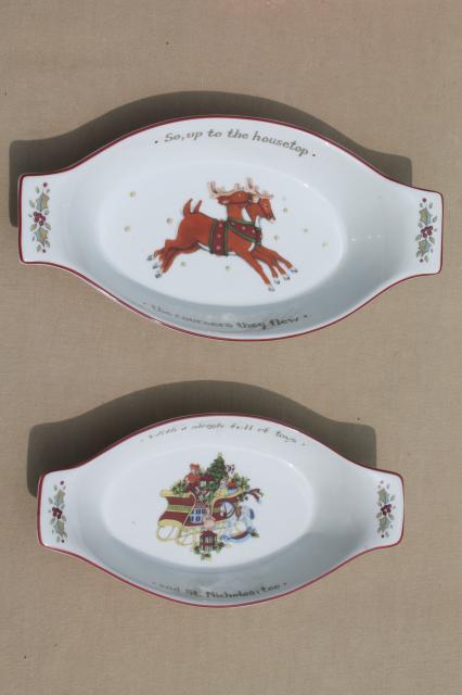 photo of Portmeirion Studio Christmas Story holiday nesting gratin dishes w/ Santa Claus #2