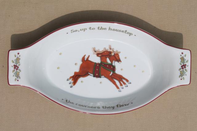 photo of Portmeirion Studio Christmas Story holiday nesting gratin dishes w/ Santa Claus #3