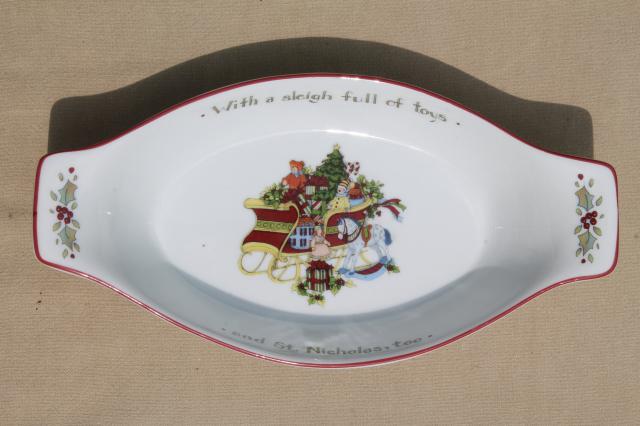 photo of Portmeirion Studio Christmas Story holiday nesting gratin dishes w/ Santa Claus #4