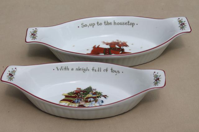 photo of Portmeirion Studio Christmas Story holiday nesting gratin dishes w/ Santa Claus #5