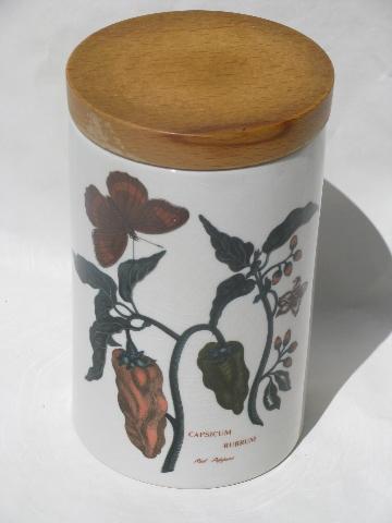 photo of Portmeirion pottery The Botanic Garden pattern china canister jar #1