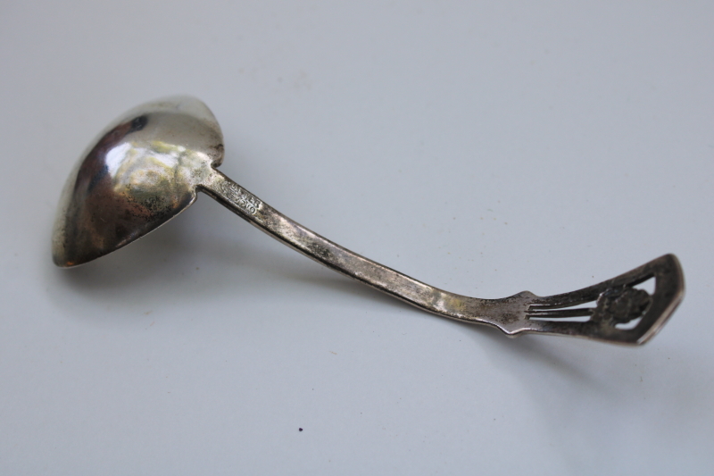 photo of Potter Studio Arts and Crafts period antique silver sauce spoon or ladle, early 1900s vintage #2