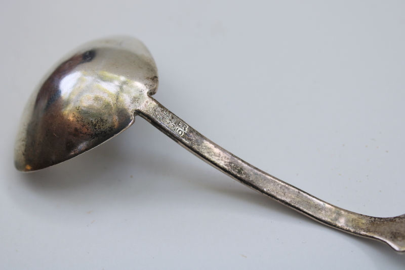 photo of Potter Studio Arts and Crafts period antique silver sauce spoon or ladle, early 1900s vintage #3
