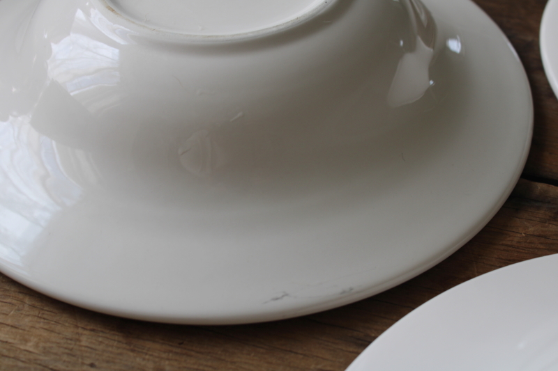 photo of Pottery Barn Sausalito large pasta or soup bowls set of 6, Blanca white glaze modern classic shape  #7