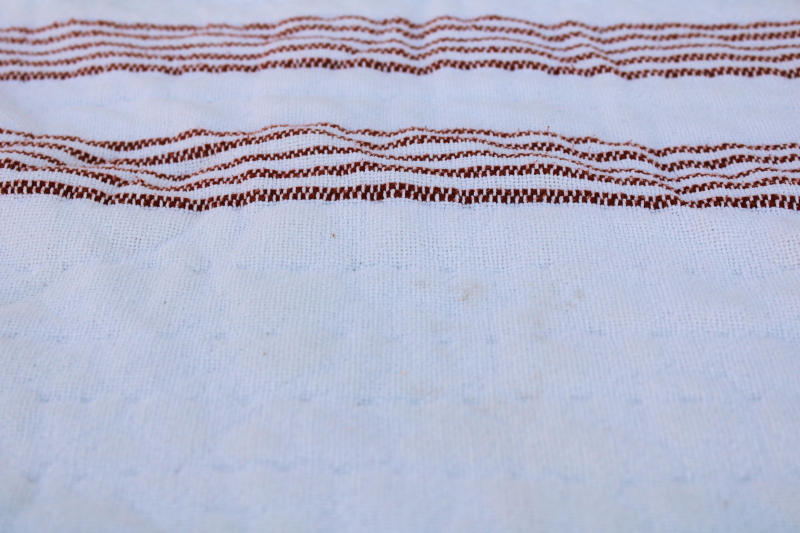 photo of Pottery Barn all cotton homespun weave bedspread comforter barn red stripe vintage country style  #2