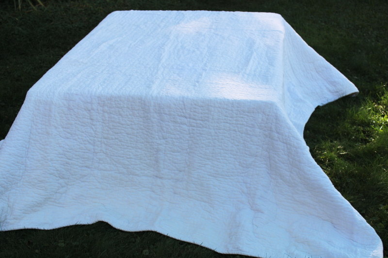 photo of Pottery Barn all cotton homespun weave bedspread comforter barn red stripe vintage country style  #5