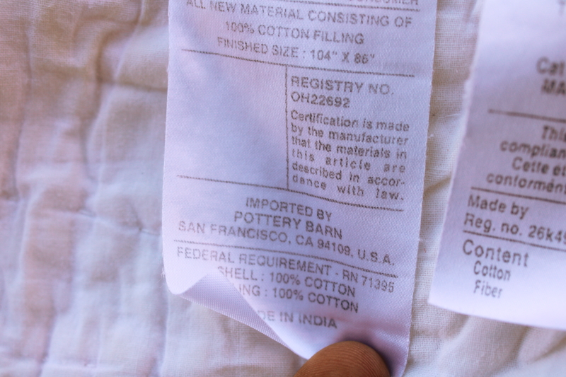 photo of Pottery Barn all cotton homespun weave bedspread comforter barn red stripe vintage country style  #14