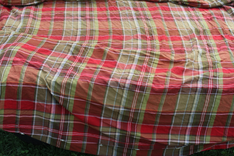 photo of Pottery Barn red & green tartan Tahoe plaid cotton duvet cover full queen size  #4