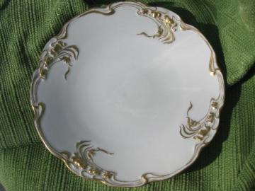 catalog photo of Pouyat - Limoges France, antique china plate w/ handpainted gold floral