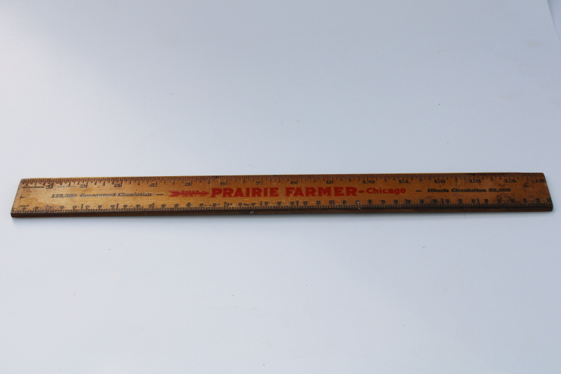 photo of Prairie Farmer vintage wood ruler old farm newspaper advertising A Good Rule #1