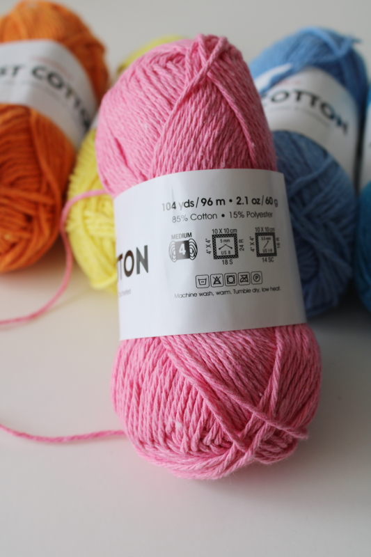 photo of Premier Just Cotton 15% poly blend yarn lot, new skeins rainbow colors solids  #2