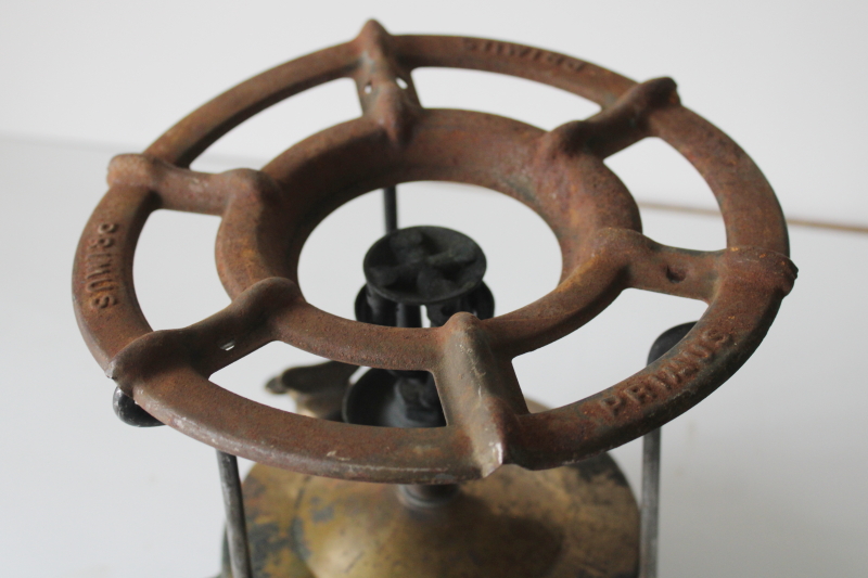 photo of Primus stove Number 1, made in Sweden vintage brass camp stove for restoration or parts  #10
