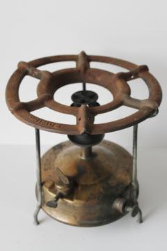 catalog photo of Primus stove Number 1, made in Sweden vintage brass camp stove for restoration or parts 