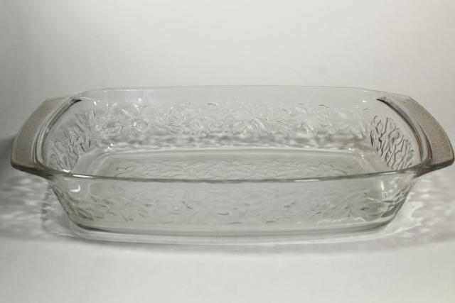 photo of Princess House Fantasia floral glass oven ware, large baking pan casserole #5