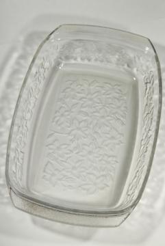 catalog photo of Princess House Fantasia floral glass oven ware, large baking pan casserole