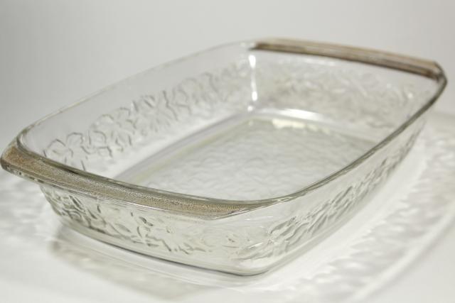 photo of Princess House Fantasia floral glass oven ware, large baking pan casserole #5
