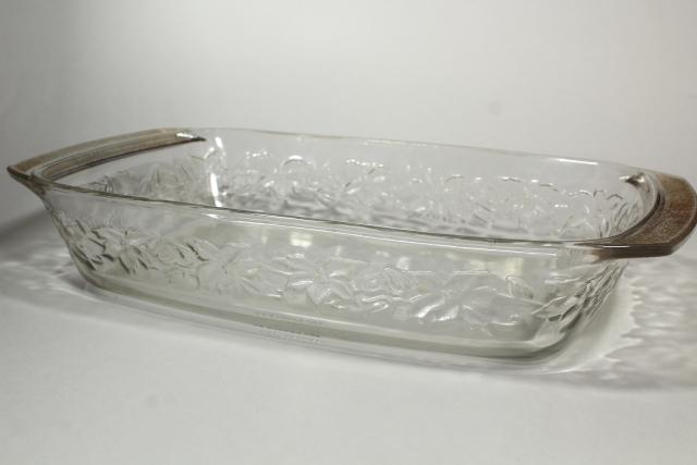 photo of Princess House Fantasia floral glass oven ware, large baking pan casserole #7