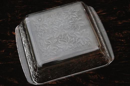 photo of Princess House Fantasia floral pattern glass square baker, 8 x 8 baking pan #5