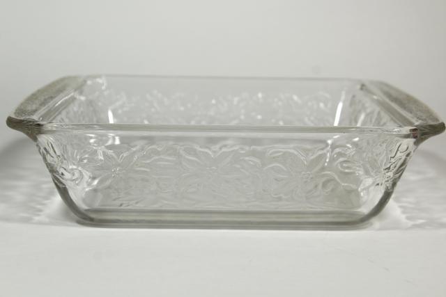 photo of Princess House Fantasia floral pattern oven proof glass square cake baking pan #7