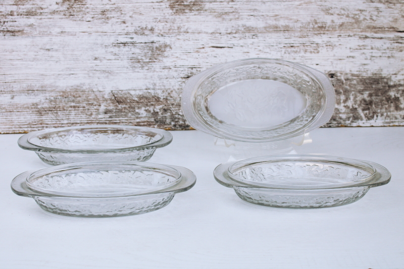 photo of Princess House Fantasia pattern glass gratins, individual casserole dishes set of four #1