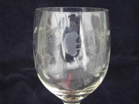 photo of Princess House Heritage floral etched glass wine glasses, set of 8 #3