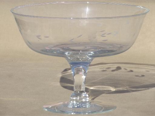 photo of Princess House Heritage pattern glass, compote bowl or large pedestal dish #1