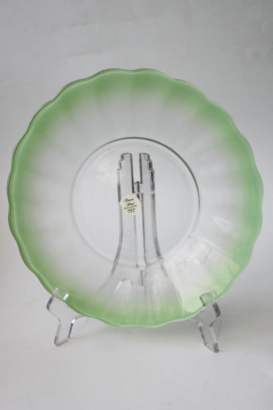 photo of Princess House cottage tulip go along glass plate green pastel ruffle rim #2